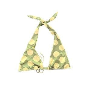 Inamorata‎ Melba Top Large Dot Green Halter Triangle Bikini Top XL Rare HTF